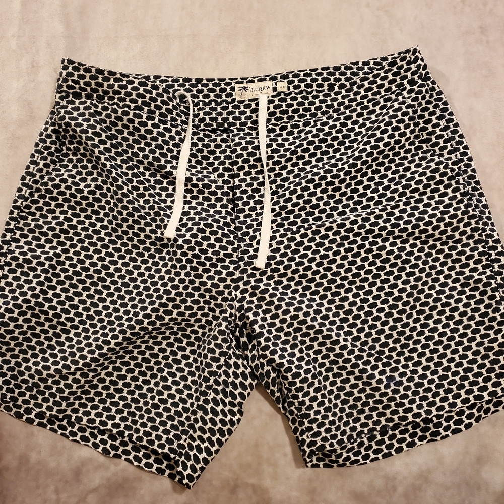 J. Crew Patterned Drawstring Swim Trunks - image 1